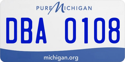 MI license plate DBA0108