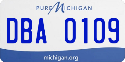 MI license plate DBA0109
