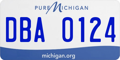 MI license plate DBA0124