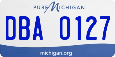 MI license plate DBA0127