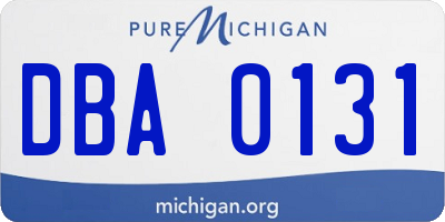 MI license plate DBA0131