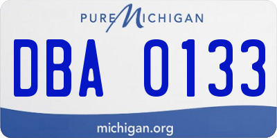 MI license plate DBA0133