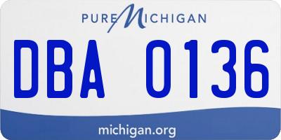 MI license plate DBA0136
