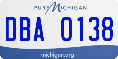 MI license plate DBA0138