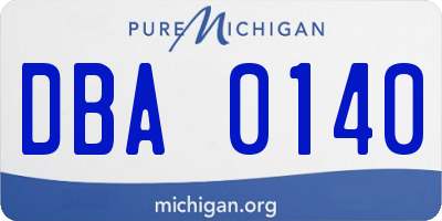 MI license plate DBA0140