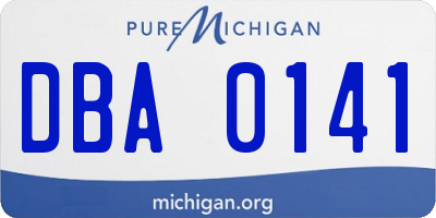 MI license plate DBA0141