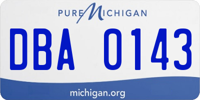MI license plate DBA0143