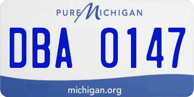 MI license plate DBA0147
