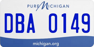 MI license plate DBA0149