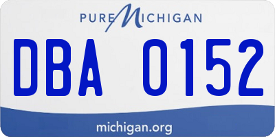 MI license plate DBA0152