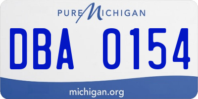 MI license plate DBA0154