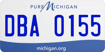 MI license plate DBA0155