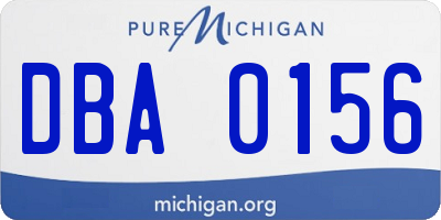 MI license plate DBA0156