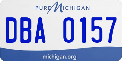 MI license plate DBA0157