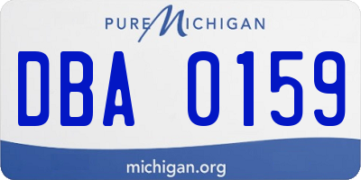 MI license plate DBA0159