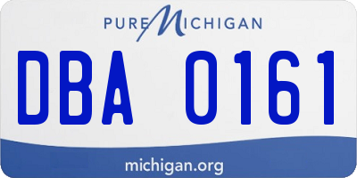 MI license plate DBA0161