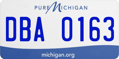 MI license plate DBA0163