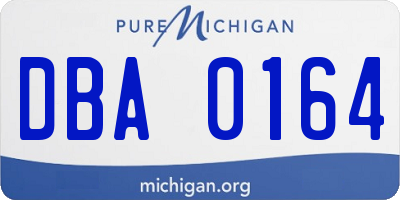 MI license plate DBA0164