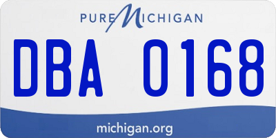 MI license plate DBA0168