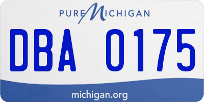 MI license plate DBA0175