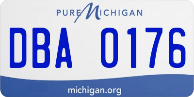 MI license plate DBA0176