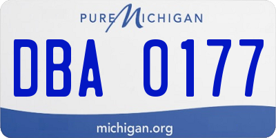 MI license plate DBA0177