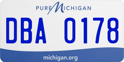 MI license plate DBA0178