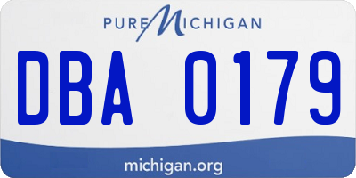 MI license plate DBA0179