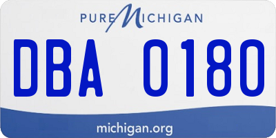 MI license plate DBA0180