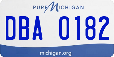 MI license plate DBA0182