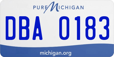 MI license plate DBA0183