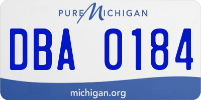 MI license plate DBA0184