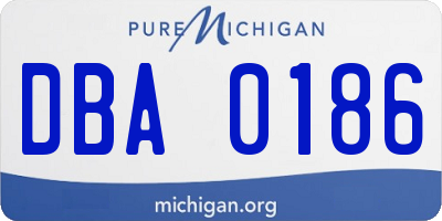 MI license plate DBA0186