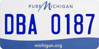 MI license plate DBA0187