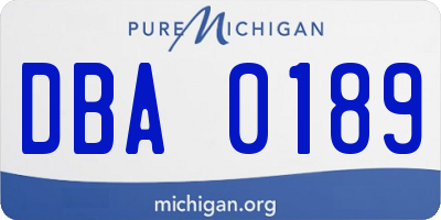 MI license plate DBA0189
