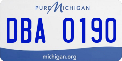 MI license plate DBA0190