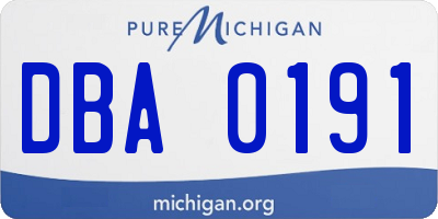 MI license plate DBA0191