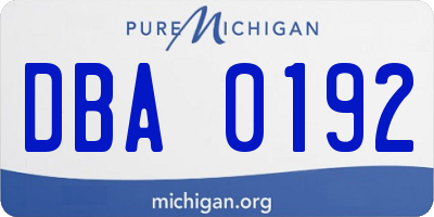 MI license plate DBA0192