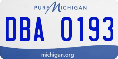 MI license plate DBA0193