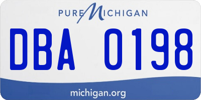 MI license plate DBA0198