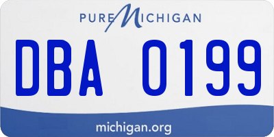MI license plate DBA0199