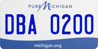MI license plate DBA0200
