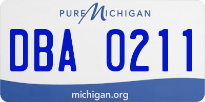 MI license plate DBA0211