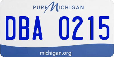 MI license plate DBA0215