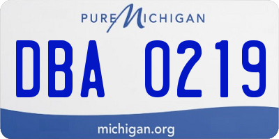 MI license plate DBA0219