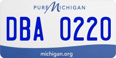 MI license plate DBA0220