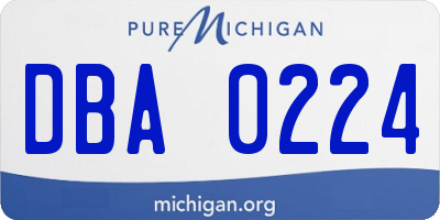 MI license plate DBA0224