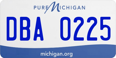 MI license plate DBA0225