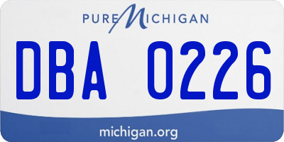 MI license plate DBA0226