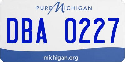 MI license plate DBA0227